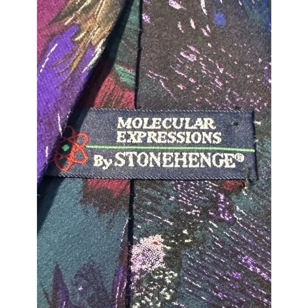 Vintage‎ Stonehenge Molecular Expressions 100% Silk Tie Made In The USA